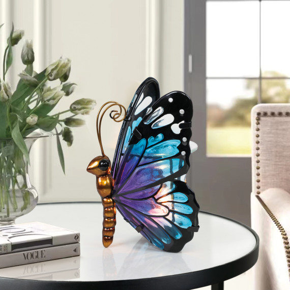 Teal Purple Tealight Butterfly
