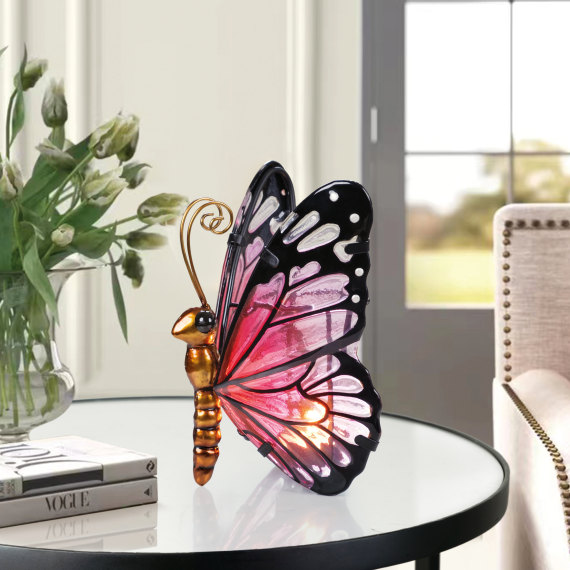 Cerise Tealight Butterfly