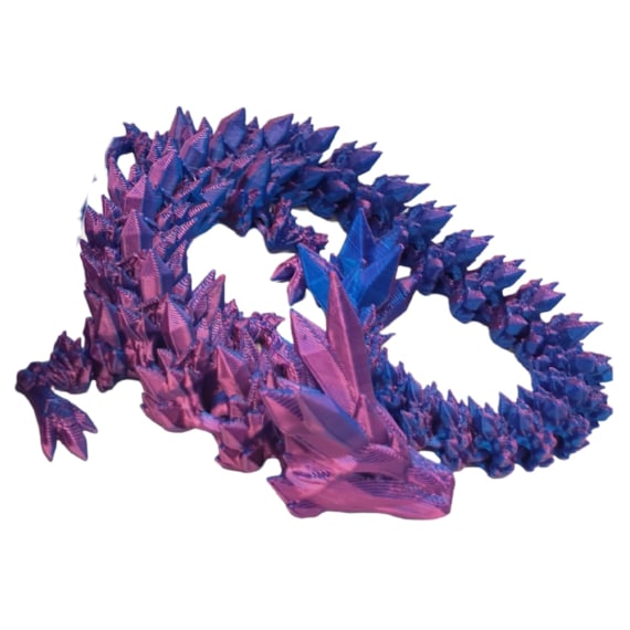 Two-Tone Purple Blue 3D Printed Dragon in Egg