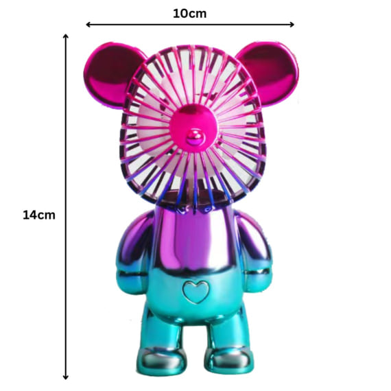 Two-Tone Cerise Green Bear Fan