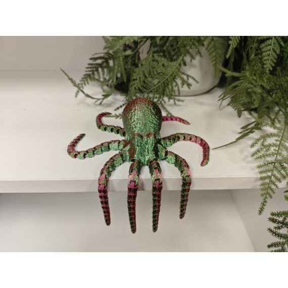 Two-Tone Cerise Green 3D Printed Octopus