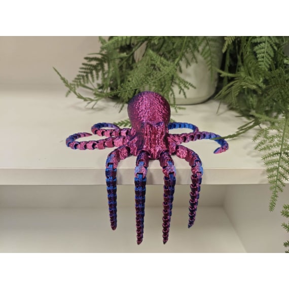 Two-Tone Purple Blue 3D Printed Octopus