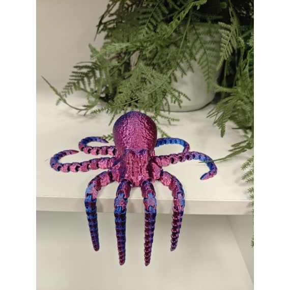 Two-Tone Purple Blue 3D Printed Octopus