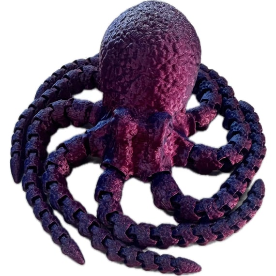 Two-Tone Purple Blue 3D Printed Octopus