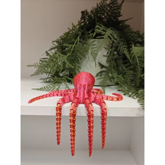 Two-Tone Red Gold 3D Printed Octopus