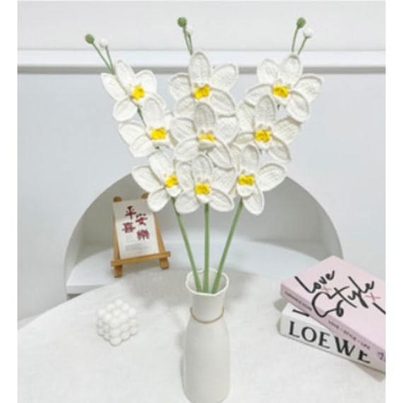 White Phalaenopsis Crochet Flower