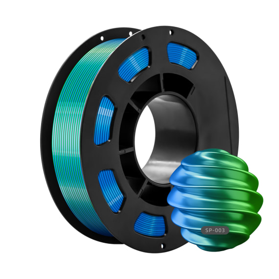 Blue Green 3D Printed Silk Filament