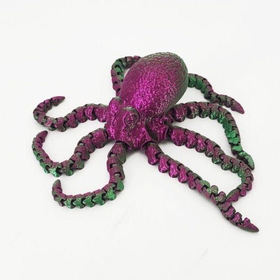 Green Purple 3D Printed Octopus