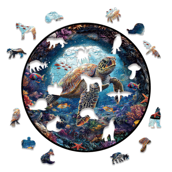 Sea Turtle Wooden Puzzle - 150pcs Round