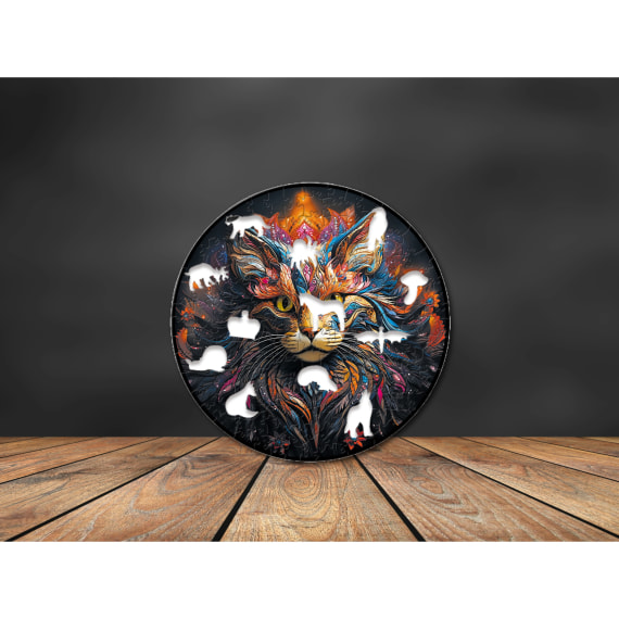 Maine Coon Wooden Puzzle - 150pcs Round