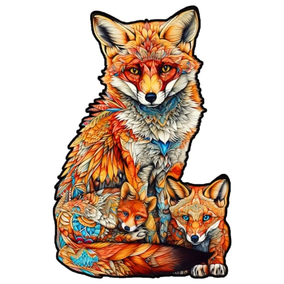 Fox Family Wooden Puzzle - 300pcs