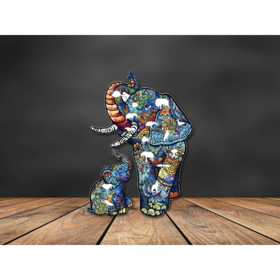 Elephant Family Wooden Puzzle - 300pcs