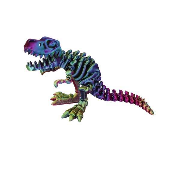 Purple Yellow Blue 3D Printed Large T-Rex