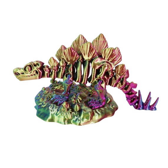 Purple Blue Green 3D Printed Steg with base