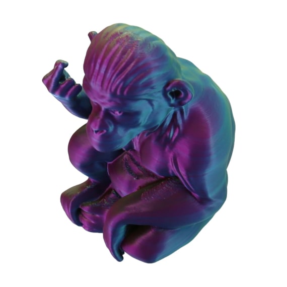 Purple Blue Green 3D Printed Monkey