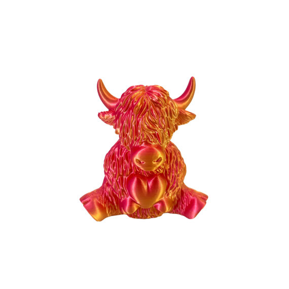 Red Gold 3D Printed Highland Cow A