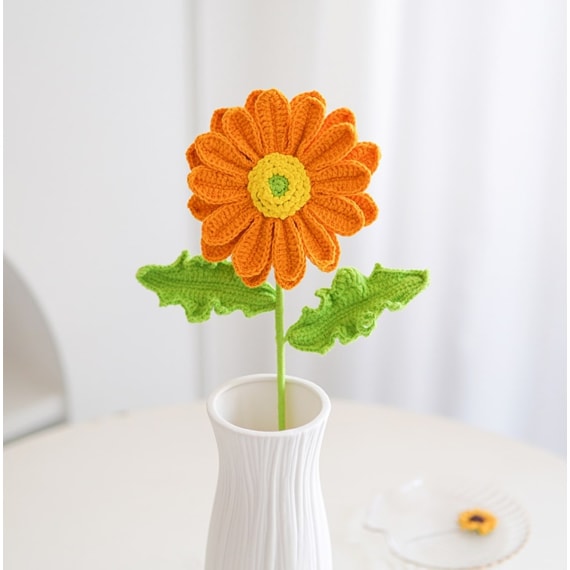 Orange Gerbera Crochet Flower
