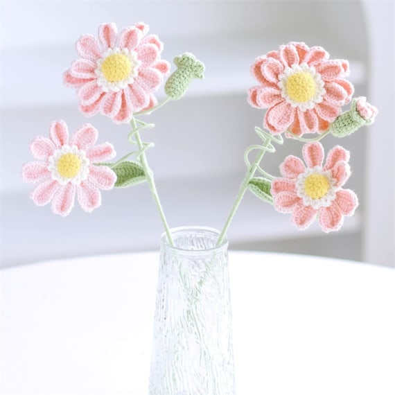 Pink Zinnia Crochet Flower