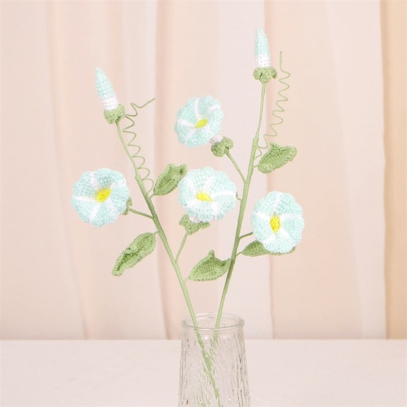 Light Blue Morning Glory Crochet Flower