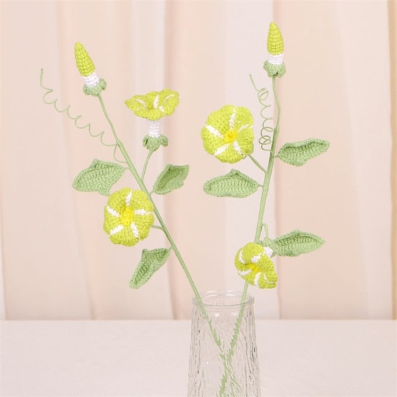 Light Green Morning Glory Crochet Flower