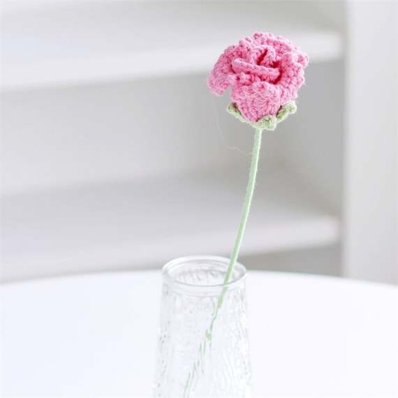 Dark Pink Roselle Crochet Flower