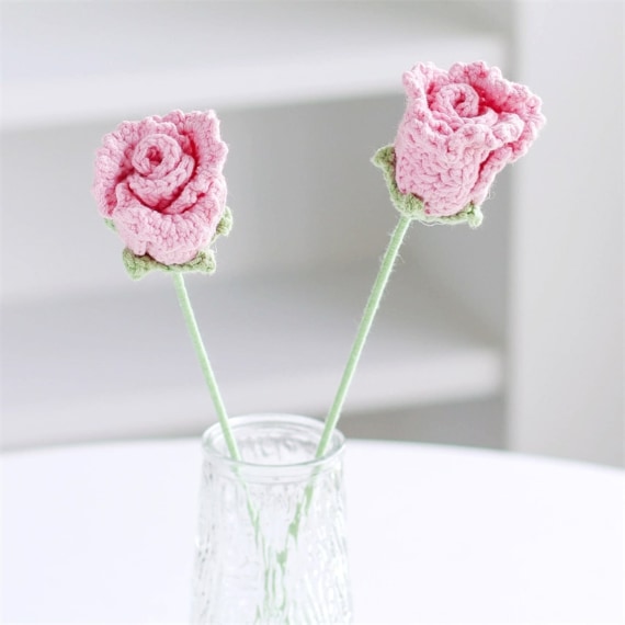 Light Pink Roselle Crochet Flower