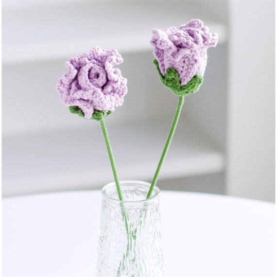 Purple Roselle Crochet Flower