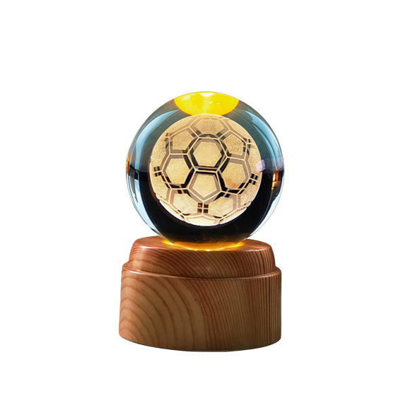 Football Rotating 3D Crystal Globe Light