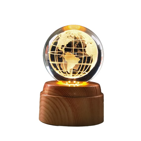 Globe Rotating 3D Crystal Globe Light