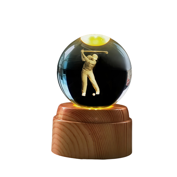 Golf Rotating 3D Crystal Globe Light
