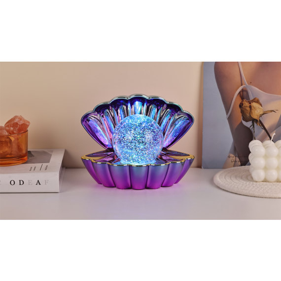 Blue Purple Metallic - Colour LED Clam wt Glitter 