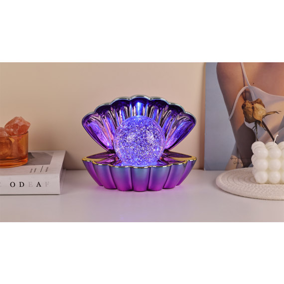 Blue Purple Metallic - Colour LED Clam wt Glitter 