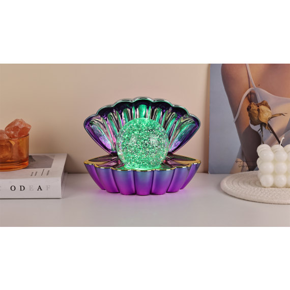 Blue Purple Metallic - Colour LED Clam wt Glitter 