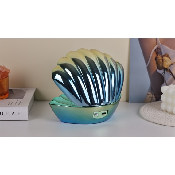 Blue Mint Yellow Metallic - LED Clam wt Glitter