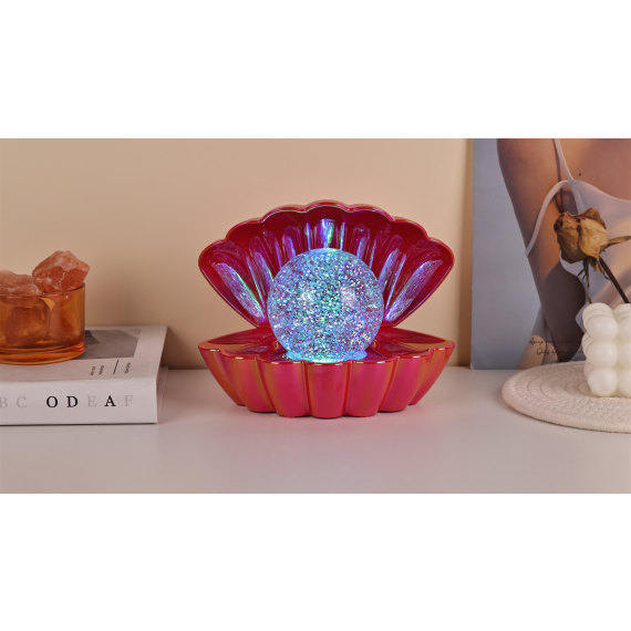 Red Gold Metallic - Colour LED Clam wt Glitter Pea