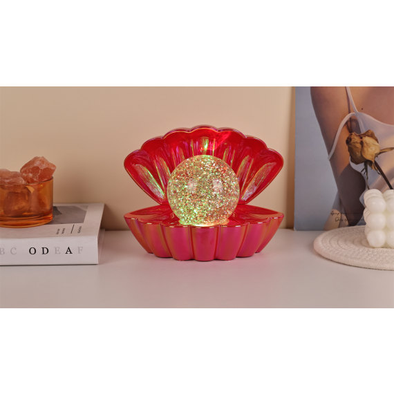Red Gold Metallic - Colour LED Clam wt Glitter Pea