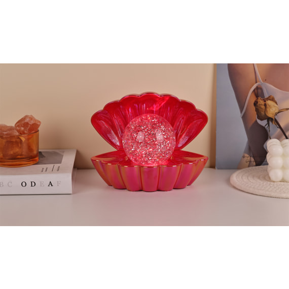 Red Gold Metallic - Colour LED Clam wt Glitter Pea