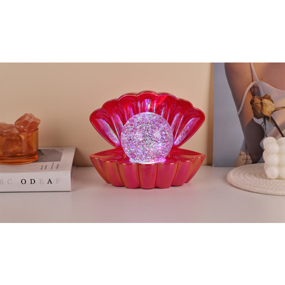 Red Gold Metallic - Colour LED Clam wt Glitter Pea