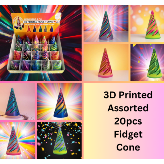 3D Printed Assorted 20pcs Fidget Cone
