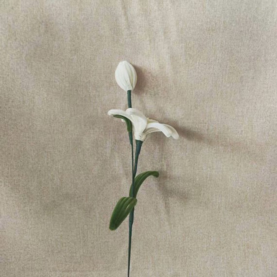 Milky White Lily Pipe Cleaner Flower