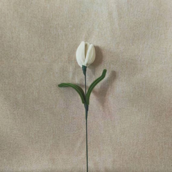 White Tulip Pipe Cleaner Flower
