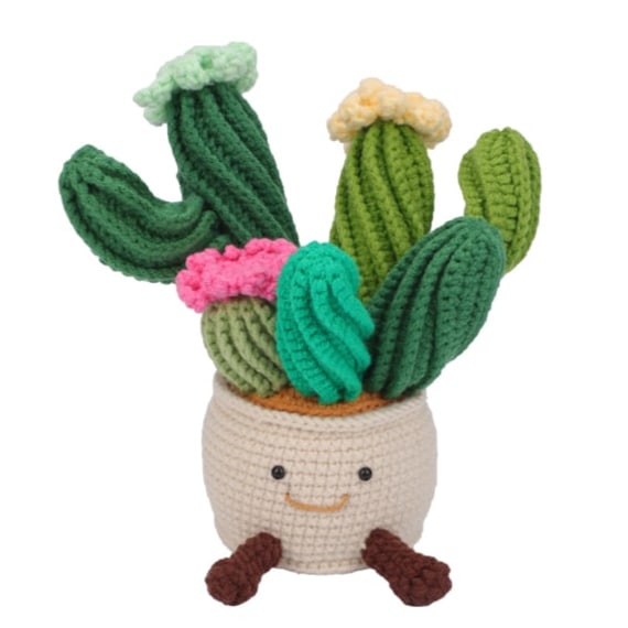 Crochet Blooming Cactus with Pot