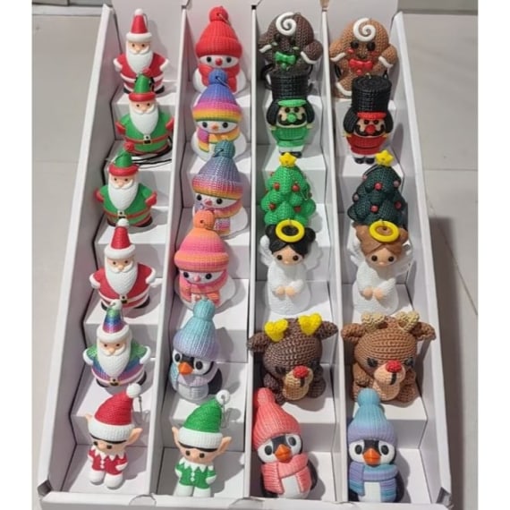 3D Printed Assorted 24pcs Christmas Ornaments