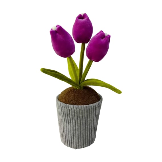 Purple Tulip Flower Pot Door Stop