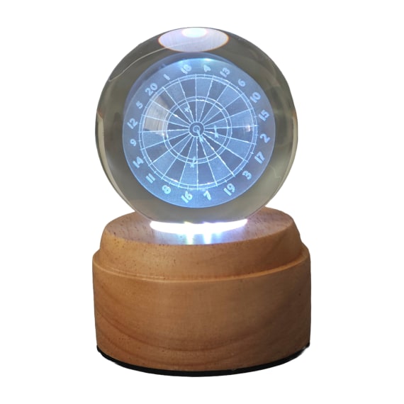 Dartboard Rotating 3D Globe Light - Wooden