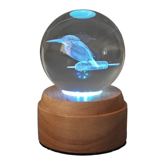 Kingfisher Rotating 3D Globe Light - Wooden