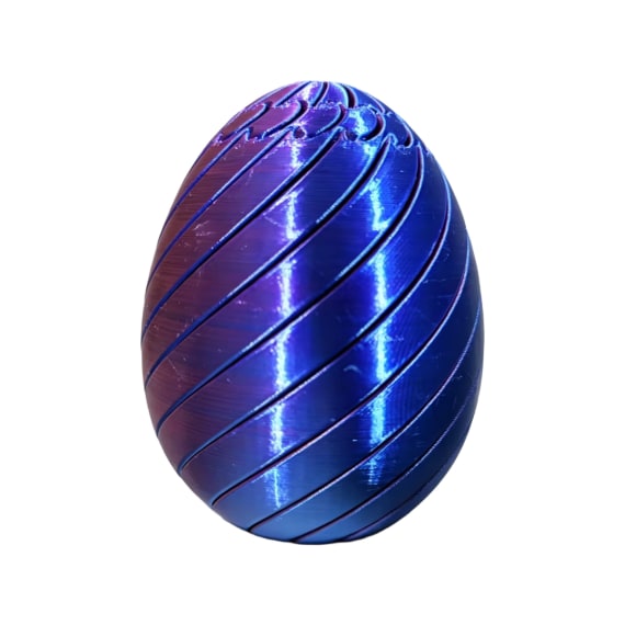Purple Blue 3D Printed Twisty Fidget Egg