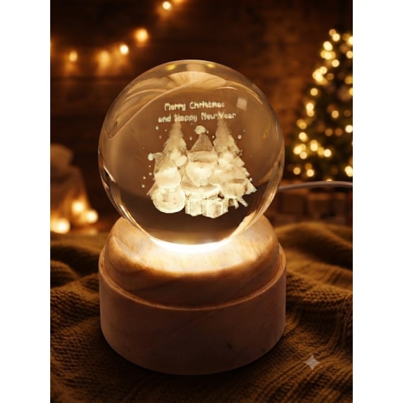 Carol Singers Rotating 3D Crystal Globe Light - Wo