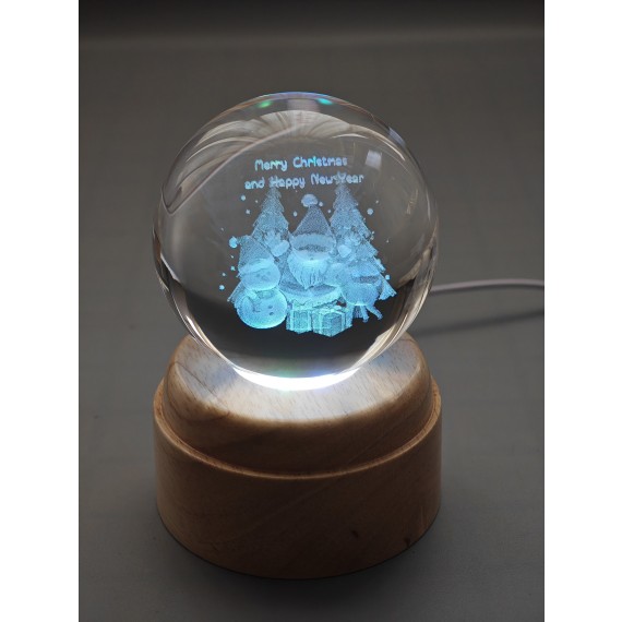 Carol Singers Rotating 3D Crystal Globe Light - Wo