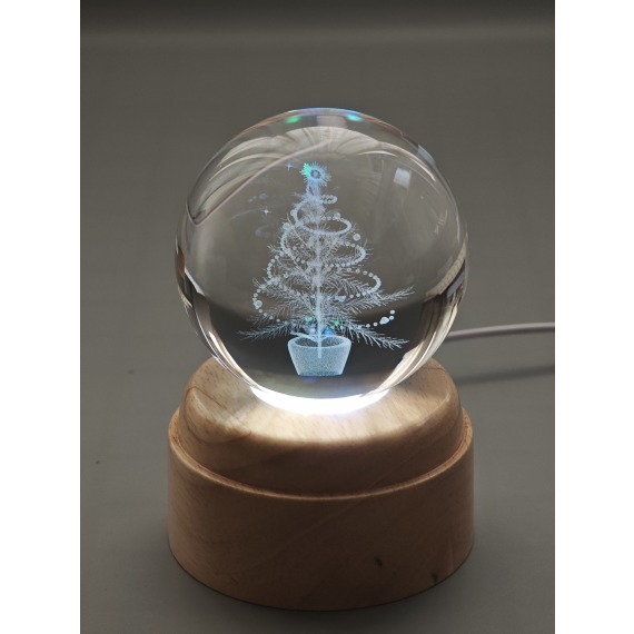 The Magic of Christmas Rotating 3D Crystal Globe L